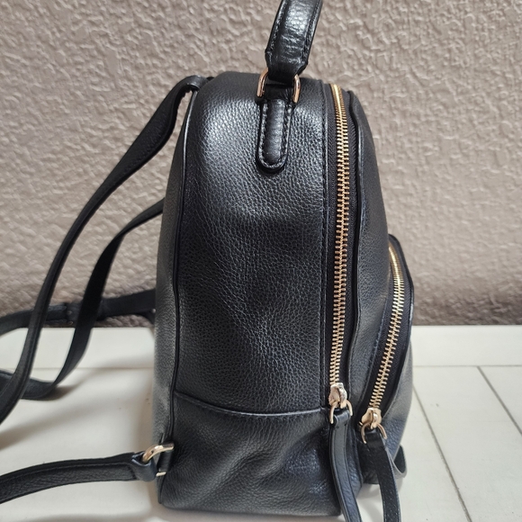 Kate Spade Black Pebbled Leather Mini Backpack Purse with Gold Hardware - Picture 4 of 11